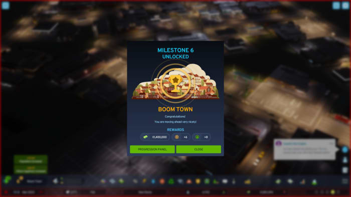 Cities: Skylines 2 screenshot of a town's level-up.